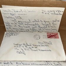 1945 Love Letter from Wife Post WWII to Navy Ensign Great Lakes Training Station picture