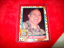 1991 TOPPS DESERT STORM GENERAL NORMAN SCHWARZKOPF SMILING RARE ERROR CARD #157 picture