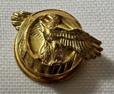 U.S. NAVY GOLD EAGEL HONORABLE DISCHARGE LAPEL BUTTON HOLE PIN VTG picture