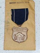 Vintage US Coast Guard Expert Pistol Medal & Ribbon picture