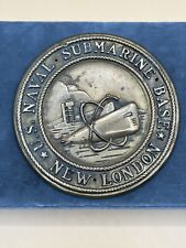 U.S. Naval Submarine Base New London, Solid Brass Plaque 6” picture