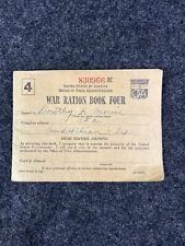 World War 2 War Ration Book Four With Stamps Not Complete 1943 picture