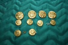 SET OF 10 VINTAGE ARMY GOLD BUTTONS FROM OFFICER UNIFORM picture