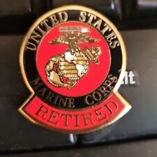 US MARINES USMC MARINE CORPS RETIRED LAPEL PIN BADGE HAT TIE TAC 1 1/4 INCH picture