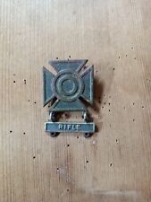 Vintage US Army Rifle Marksman Qualification Badge Pin With STERLING Bar Pin picture