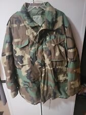 U.S. Military Camo Jacket Cold Weather Coat Removable Liner Size Large Long picture