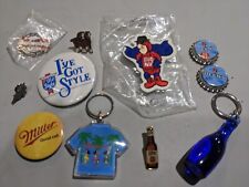 Rare Lot Of 11 pcs alcohol advertisement  Bud old style miller Pin key vintage picture