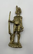 Brass Statue Figurine French Napoleonic Soldier Military 6.5” Solid Cast picture