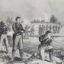 First Maine Skirmishing 1863 Civil War  vintage print picture