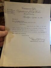 Letter NYC Public Work to Major Wolfgang Goetz Crematory & Sanitation Trucks picture