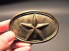 Antique Style Civil War Belt Buckle Plate Texas Star SOLID Brass picture