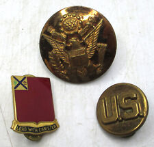 Vintage 1940s WWII Military Buttons Pins 172nd Field Artillery Regiment Eagle US picture