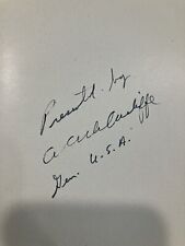 WWII Book signed by General Anthony McAuliffe, Battle of the Bulge , picture