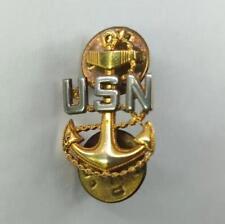 U.S. Navy Senior Chief Petty Officer Sterling Lapel Pin Clutch Back picture