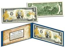 United States AIR FORCE $2 Bill U.S. Legal Tender GOLD LEAF Laser Line MILITARY picture