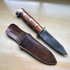WWII trench art theater made fixed blade fighting knife w sheath picture