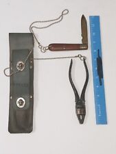 European Austria Linemans Pliers And Solingen Knife With Case picture
