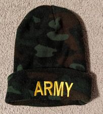 U.S. Army Military Embroidered Beanie Skull Winter Cap Hat New Camo Green picture