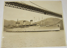 VTG 1950S PHOTO USNS GENERAL NELSON M WALKER UNDER GOLDEN GATE BRIDGE 14x11
