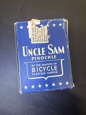 Original WW2 WWII US Uncle Sam Pinocle Bicycle 48 Playing Cards 1943 Complete picture