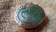 VINTAGE US Army Drill Sergeant Drill Instructor This We'll Defend Insignia Pin picture