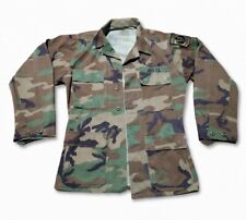 US Army Woodland Camo BDU Shirt/ Jacket Sz XSmall Hunting JROTC patches  picture