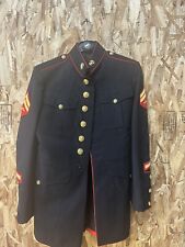 Vintage Rare U.S. Marine Corps Dress Belted Jacket 37L 1960s Vietnam Era picture