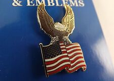 BRAND NEW Lapel Pin American Flag W/ Eagle Red White Blue USA Enamel 1