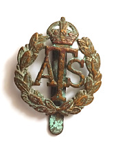 WW1 Auxiliary Territorial Service Cap Badge KC Brass Economy Slider Antique Org picture
