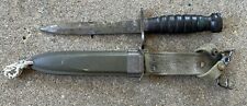Original WW2 US M1 Carbine Bayonet Imperial & Scabbard Stacked Leather Handle picture