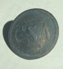 Original Rare Civil War Confederate Solid Cast CSA C.S.A. Brass Coat Button-#4 picture