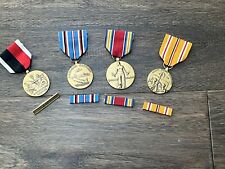 Lot Of Four WWII  U.S.  Service Medals: Originals View Pics picture