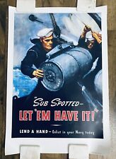 Vintage US Navy Recruiting Poster 30.5