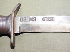 US Army WW2 D-DAY PARATROOPER AIRBORNE KINFOLKS BLADE MARKED M-3 TRENCH KNIFE picture