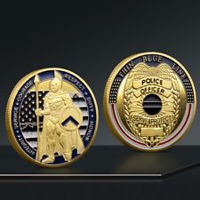 Crafts Police Blue Lives Matter Medal Law Enforcement Gold Gift Challenge Coin picture