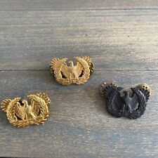 Mixed Lot of 3 Vintage US Army  Warrant Officer Brass Eagle Insignia (W5) picture