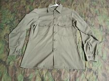 Vintage Us Army Og 107 Style Button Up Shirt Large Green 1971 70s Vietnam Era picture