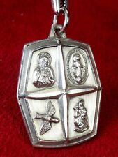 WWII Sterling St. Christopher Joseph Jesus Miraculous Medal Scapular Cross picture