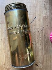 Antique 1940s Naval Hand Red Flare Distress Signal Brass Canister Container EMP picture