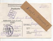 German  WW2 -- Prisoner Of War Letter Home - Stalag XIIB - 1941 French Soldier picture