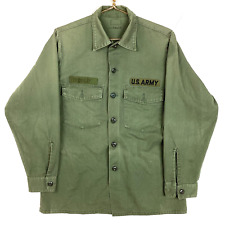 Vintage Us Army Og-507 Button Up Field Shirt Size Large Green 80s picture