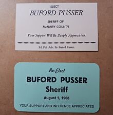 BUFORD PUSSER ELECTION  CAMPAIGN CARDS  1964 AND 1968  picture