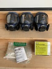 LOT OF 3 1990s Vintage Medium MSA Ultra Twin Gas Masks and Filters picture