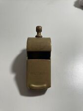 Vintage Official Military Whistle Antique Brass Cork Ball Made In USA picture
