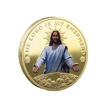 100PCS Gold Plated Coin Commemorative Souvenirs Jesus Christ Christian picture