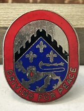 Vintage US Military 44th Support Battalion Insignia Pin - Driving for Peace picture