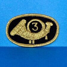 vintage military uniform bugle horn embroidered badge patch picture