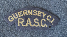 WW2 BRITISH ARMY SHOULDER TITLE. GUERNSEY RASC. ORIGINAL WARTIME, RARE picture