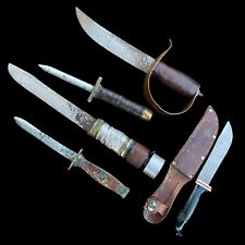 5 WWII Theater Made Fixed Blade Trench Art Fighting Knife Dagger Lot  picture
