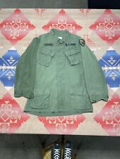 Vintage 70s US Army Tropical Jungle Jacket Vietnam War Medium Long 6th Cavalry picture
